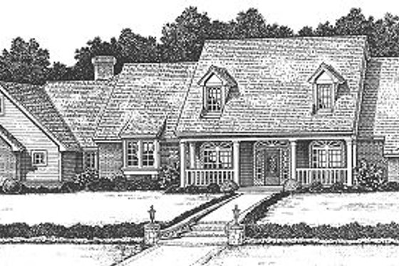 Exterior - Front Elevation for Farmhouse House Plan #310-624 - 4 bed, 3.5 bath