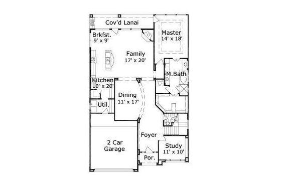 Floor Plan - Main Floor for European House Plan #411-492 - 4 bed, 3.5 bath
