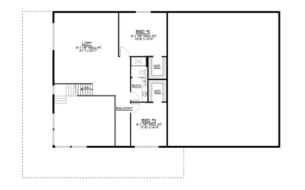 House Design - Barndominium Floor Plan - Upper Floor Plan #1064-213