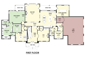 Floor Plan - Main Floor for Southern House Plan #1092-60 - 4 bed, 3.5 bath