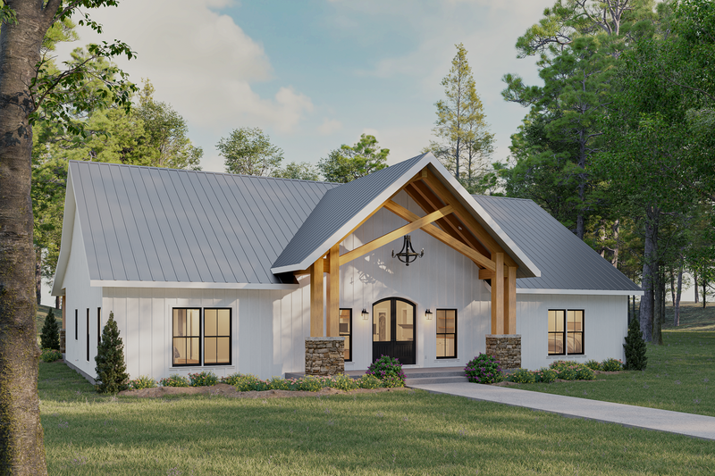 House Blueprint - Exterior - Front Elevation 3 for Barndominium House Plan #44-300 - 3 bed, 3.5 bath