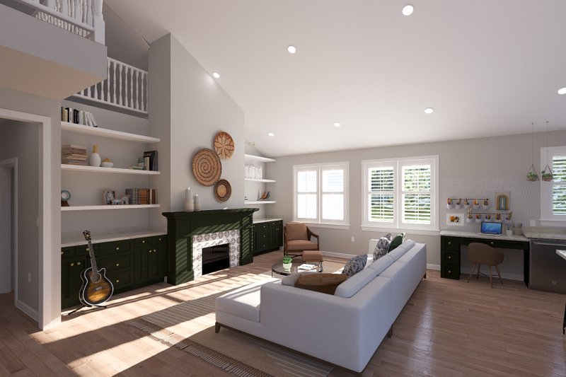 House Blueprint - Interior - Family Room 3 for Craftsman House Plan #1060-479 - 3 bed, 2.5 bath
