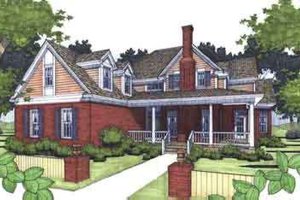 Country Exterior - Front Elevation Plan #120-136