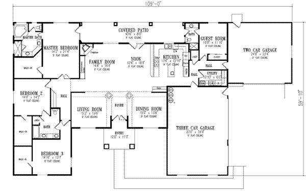 Adobe / Southwestern Floor Plan - Main Floor Plan #1-792