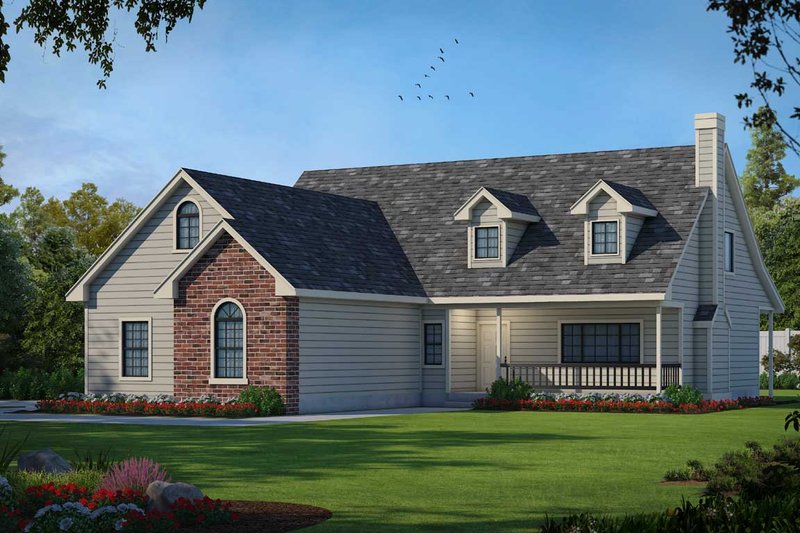 Exterior - Front Elevation 2 for Country House Plan #103-102 - 3 bed, 2 bath