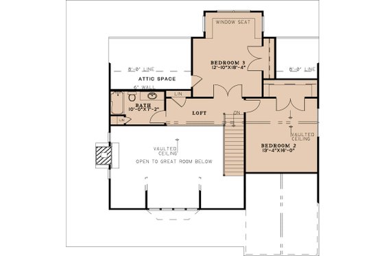 Floor Plan - Upper Floor for Cottage House Plan #923-362 - 3 bed, 2.5 bath