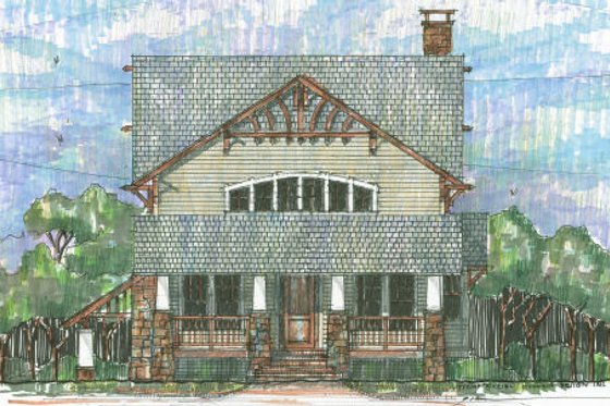 Exterior - Front Elevation for Craftsman House Plan #426-8 - 4 bed, 3.5 bath
