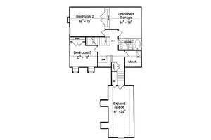 Floor Plan - Upper Floor for European House Plan #417-293 - 3 bed, 2.5 bath
