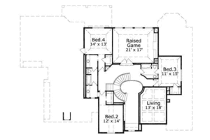 Floor Plan - Upper Floor for European House Plan #411-199 - 5 bed, 4 bath