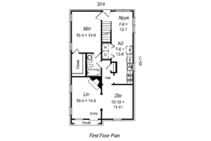 Floor Plan - Main Floor for Cottage House Plan #329-172 - 3 bed, 2 bath