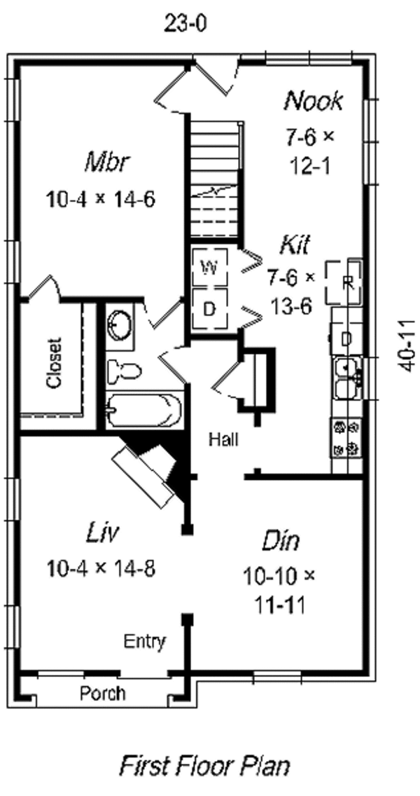 Cottage Floor Plan - Main Floor Plan #329-172