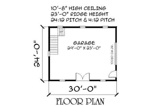 Floor Plan - Main Floor for Barndominium House Plan #75-215, 0 bath