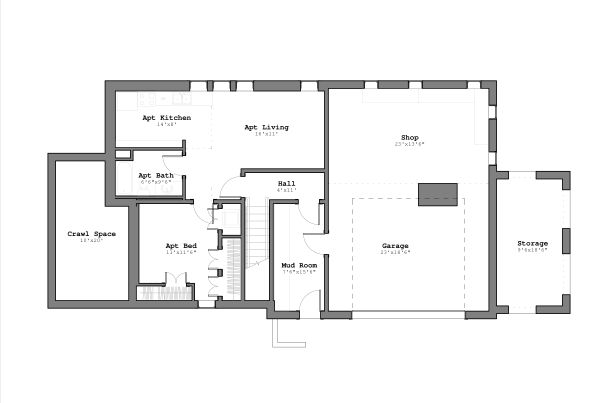 Craftsman Floor Plan - Lower Floor Plan #926-3