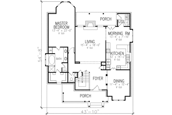 Floor Plan - Main Floor for Victorian House Plan #410-272 - 4 bed, 2.5 bath