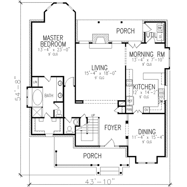 Architectural House Design - Victorian Floor Plan - Main Floor Plan #410-272