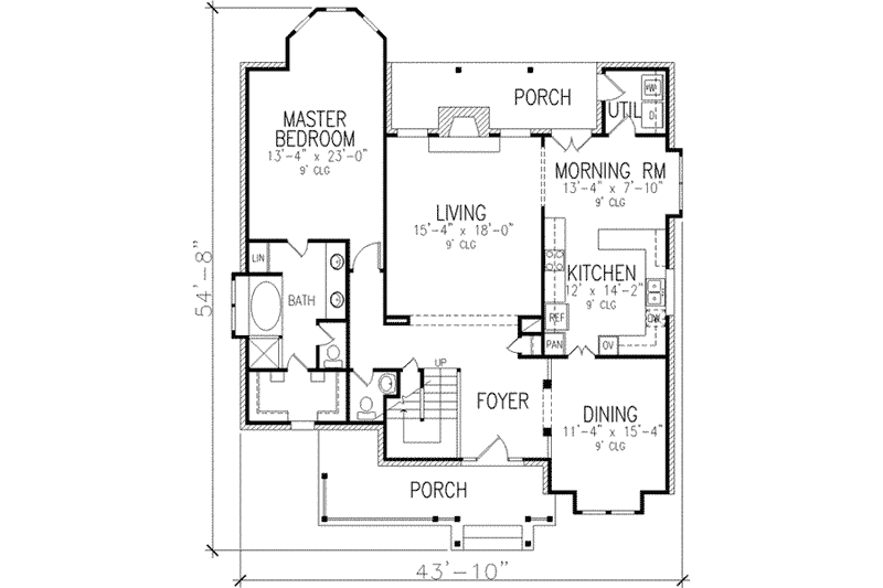 Architectural House Design - Floor Plan - Main Floor for Victorian House Plan #410-272 - 4 bed, 2.5 bath