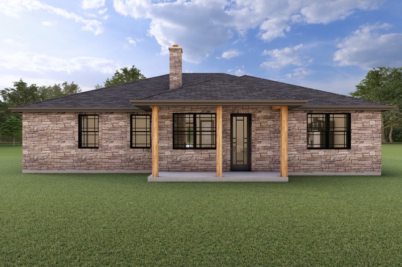 Dream House Plan - Exterior - Rear Elevation for Traditional House Plan #1127-13 - 3 bed, 2 bath