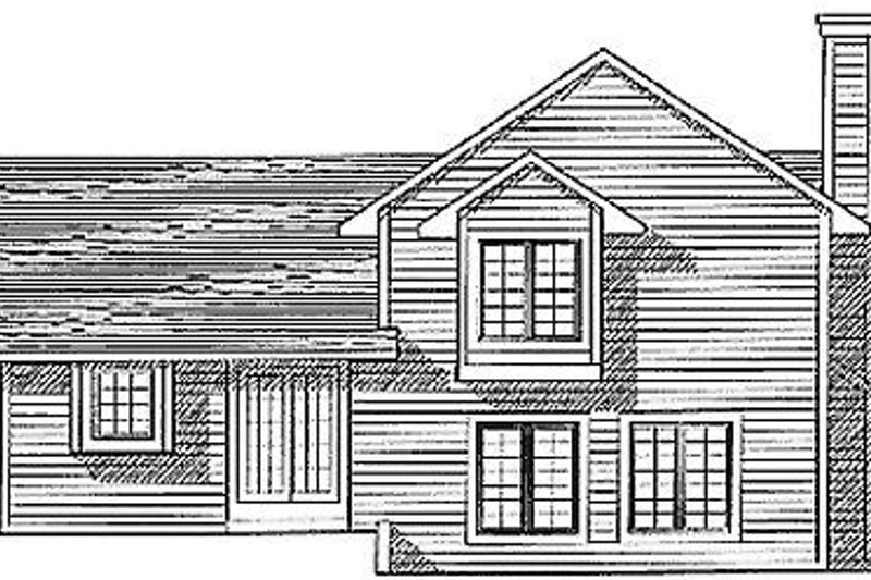 Home Plan - Exterior - Rear Elevation for Traditional House Plan #70-181 - 3 bed, 2.5 bath