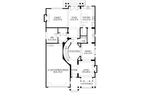 Floor Plan - Main Floor for Victorian House Plan #132-473 - 4 bed, 3.5 bath