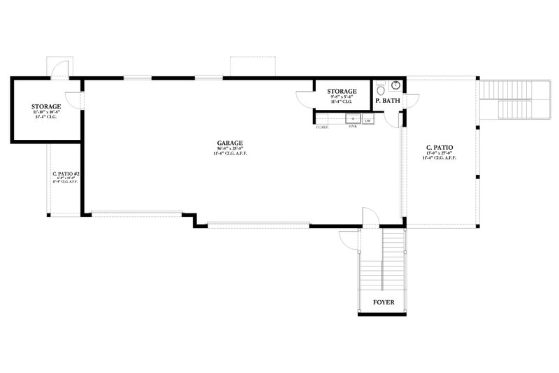 Home Plan - Floor Plan - Main Floor for Contemporary House Plan #1058-214 - 3 bed, 2.5 bath