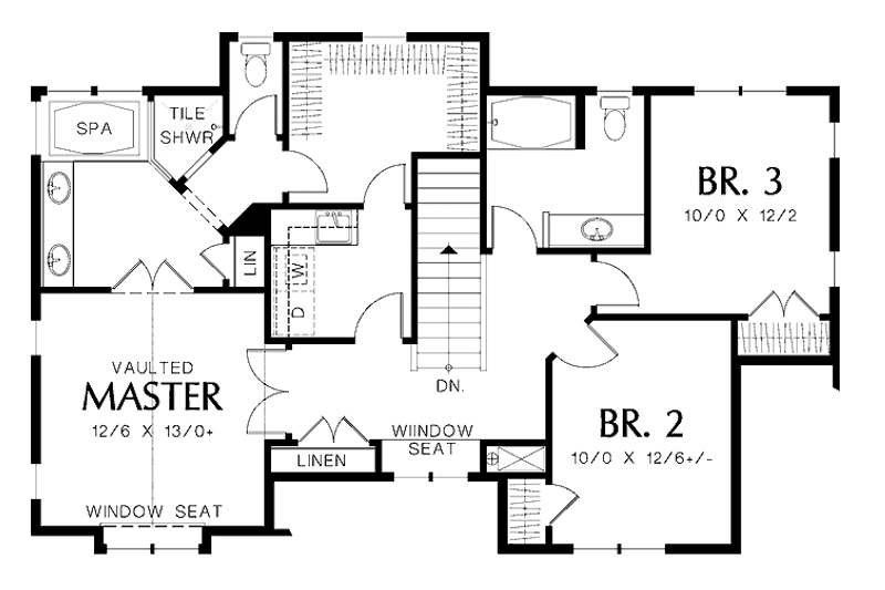 Home Plan - Floor Plan - Upper Floor for Tudor House Plan #48-872 - 4 bed, 2.5 bath