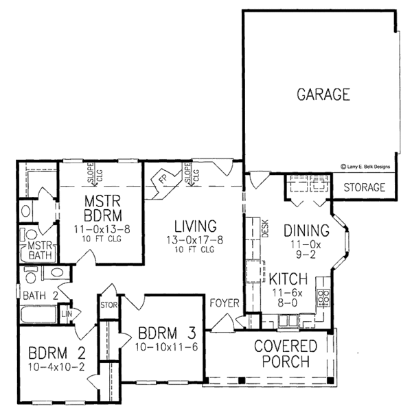 House Plan Design - Ranch Floor Plan - Main Floor Plan #952-226