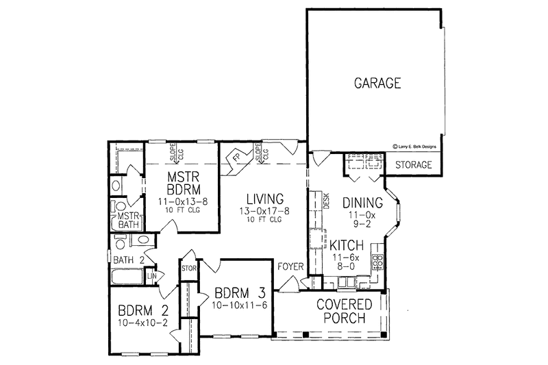 Dream House Plan - Floor Plan - Main Floor for Ranch House Plan #952-226 - 3 bed, 2 bath