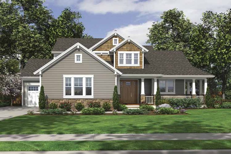 Architectural House Design - Craftsman Exterior - Front Elevation Plan #46-795