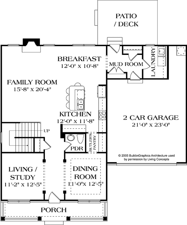 Architectural House Design - Traditional Floor Plan - Main Floor Plan #453-553