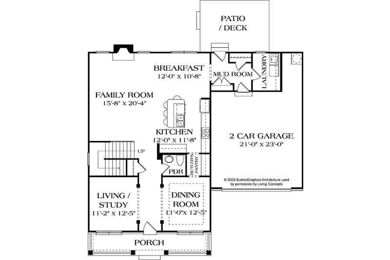Architectural House Design - Floor Plan - Main Floor for Traditional House Plan #453-553 - 4 bed, 3.5 bath