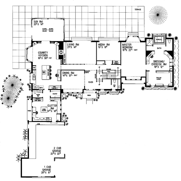 House Blueprint - Tudor Floor Plan - Main Floor Plan #72-865