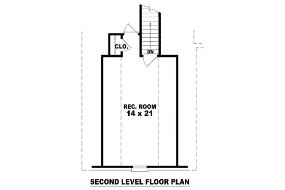 Floor Plan - Upper Floor for European House Plan #81-1464 - 3 bed, 2 bath