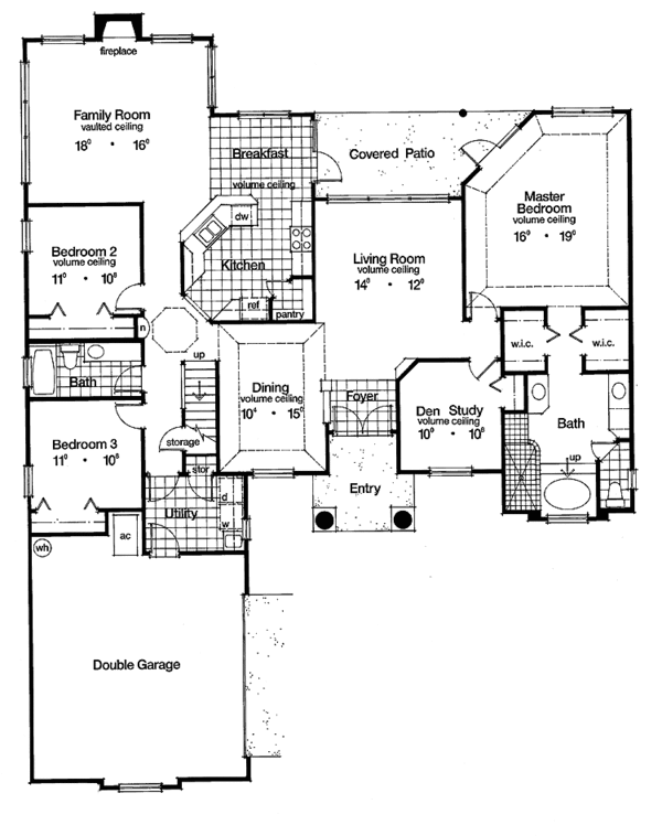 House Plan Design - Mediterranean Floor Plan - Main Floor Plan #417-528