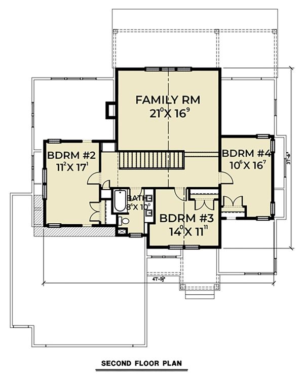 Architectural House Design - Farmhouse Floor Plan - Upper Floor Plan #1070-51