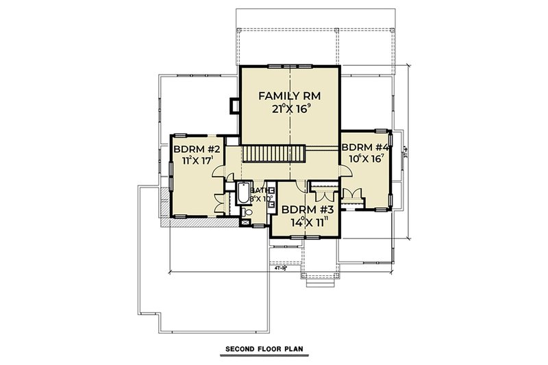 House Plan Design - Floor Plan - Upper Floor for Farmhouse House Plan #1070-51 - 4 bed, 2.5 bath