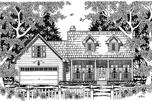 Home Plan - Exterior - Front Elevation for Country House Plan #42-438 - 3 bed, 2 bath