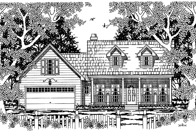 Home Plan - Country Exterior - Front Elevation Plan #42-438