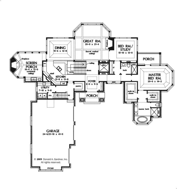 Architectural House Design - Tudor Floor Plan - Main Floor Plan #929-947
