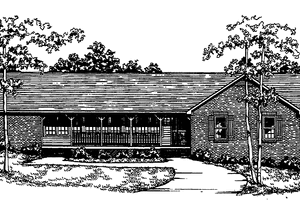 Country Exterior - Front Elevation Plan #30-290