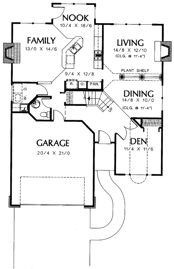 Architectural House Design - Colonial Floor Plan - Main Floor Plan #48-719