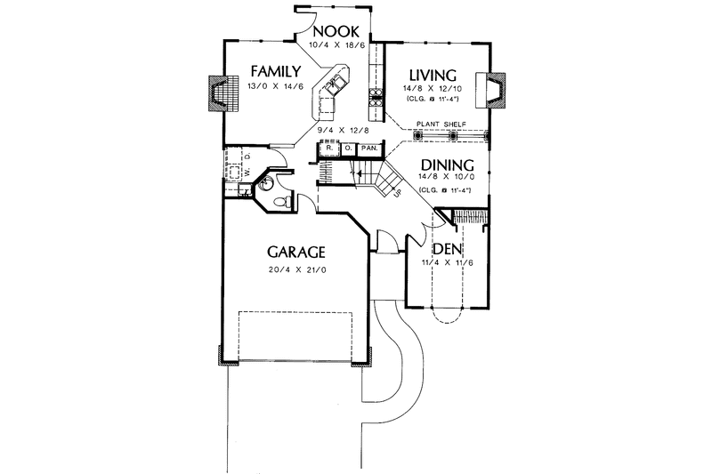 Home Plan - Floor Plan - Main Floor for Colonial House Plan #48-719 - 3 bed, 2.5 bath