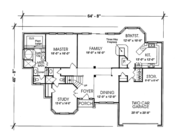 House Plan Design - Traditional Floor Plan - Main Floor Plan #974-58