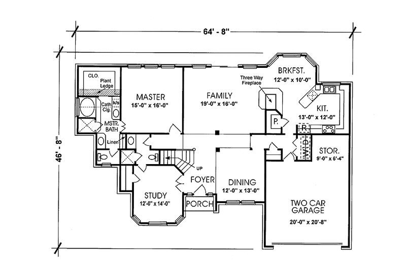 Dream House Plan - Floor Plan - Main Floor for Traditional House Plan #974-58 - 3 bed, 3 bath
