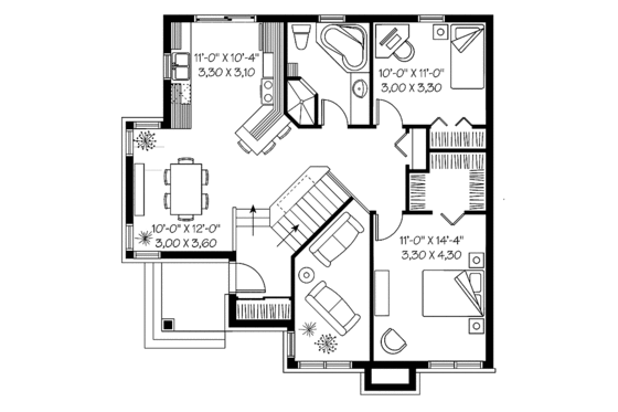 Floor Plan - Main Floor for Country House Plan #23-2389 - 4 bed, 2 bath