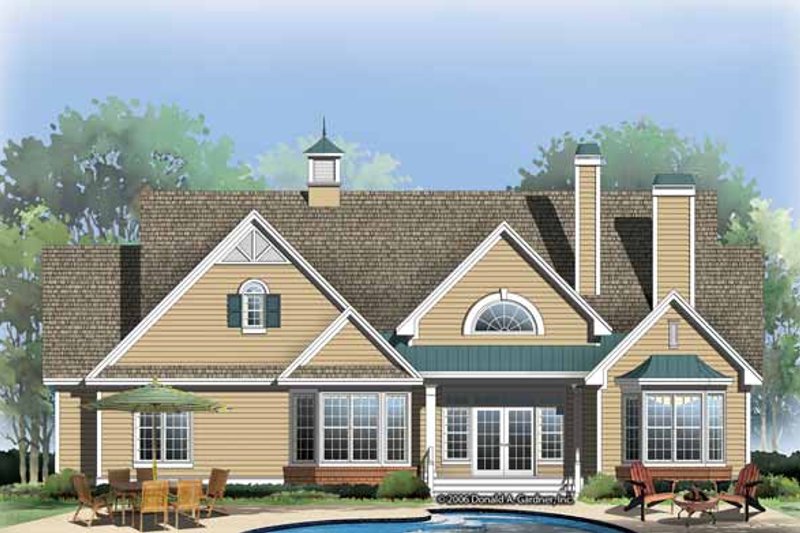 Home Plan - Exterior - Rear Elevation for Ranch House Plan #929-858 - 3 bed, 2 bath
