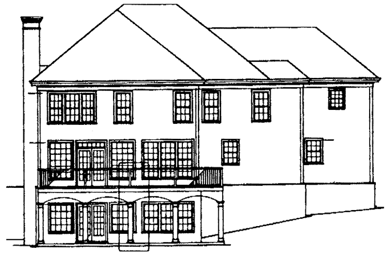 Dream House Plan - Exterior - Rear Elevation for Colonial House Plan #429-91 - 4 bed, 3.5 bath