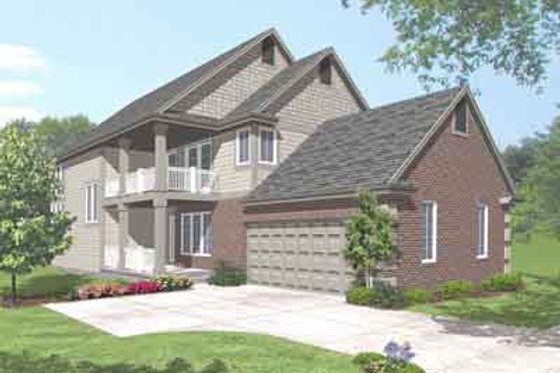 Exterior - Front Elevation for Traditional House Plan #50-276 - 3 bed, 3 bath