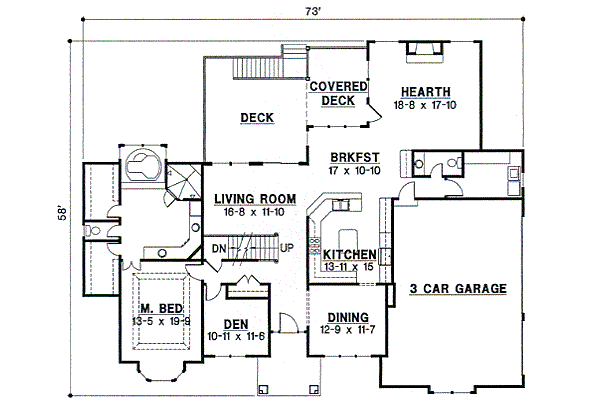 European Floor Plan - Main Floor Plan #67-702