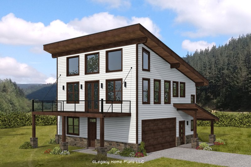 House Blueprint - Contemporary Exterior - Front Elevation Plan #932-807