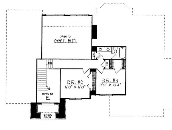 House Blueprint - Traditional Floor Plan - Upper Floor Plan #70-1338
